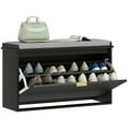 thumbnail image 2 of HOMCOM Shoe Bench with Padded Seat Cushion and Flip-Drawer, Entryway Bench Holds up to 265lb, 31.5x10.2x18.7 Inches, Black, 2 of 9