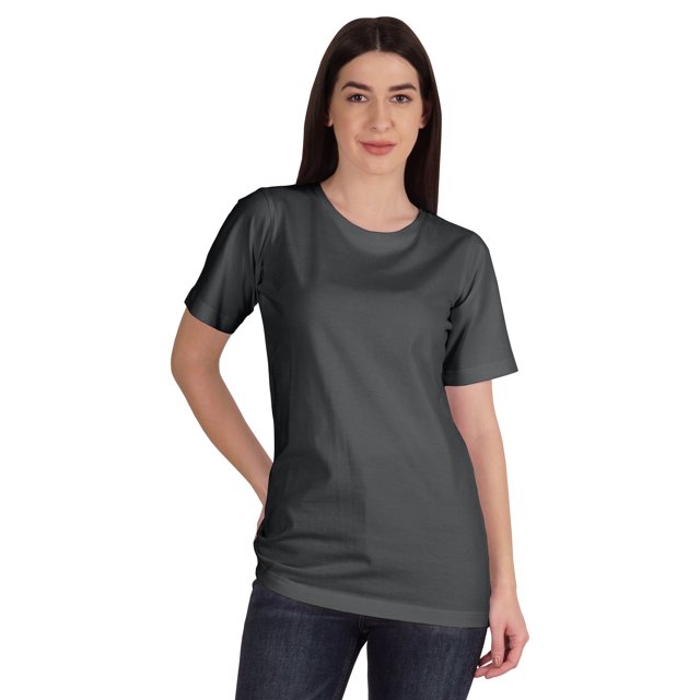 Inkmeso T-Shirt Basique Col Rond Femme Manches Courtes Coupe Régulière Long Tee Haut d'Entraînement