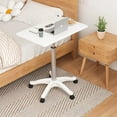 thumbnail image 5 of Susuzi  Height Adjustable Rolling Laptop Desk, 360° Rotating Tabletop, Adjustable Overbed Table with Lockable Wheels, Carbon Fiber MDF Top - Portable Workstation for Bed, Office Hospital, 5 of 6