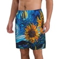 thumbnail image 2 of Pofeuu Starry Night Sunflower Field Prin Men's Swim Trunks Quick Dry Bathing Suit Swimming Board Shorts Mesh Lining Beach Swimwear-Small, 2 of 6