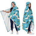 thumbnail image 2 of Wearable Blanket,Blue Dinosaurs with Coins Dynamic Hooded Wearable Flannel Blanket for Adults & Teens,Winter Poncho Shawl Wrap Cape Cozy Anti-Pill,50"x60", 2 of 5