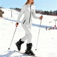 thumbnail image 4 of QSAWXQZ Women's One Piece Ski Suit Zip Up Long Sleeve Mock Neck Thermal Snowsuit for Winter Outdoor Sports Slim Base Layer Jumpsuit with Pockets M, 4 of 9