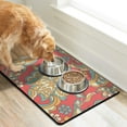 thumbnail image 2 of Paisley Dog Feeding Mat - Absorbent Non-Slip Pet Food Mat - Vintage Boho Waterproof Placemat for Bowls - Multi-Layer Sponge Core & Rubber Base - 12x19 Inches, 2 of 5