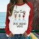 thumbnail image 1 of Pntutb Mujer Primavera Patchwork Navidad Impreso Manga Larga Cuello Redondo Casual Tee tops Pntutb Pntutb-5832, 1 of 7