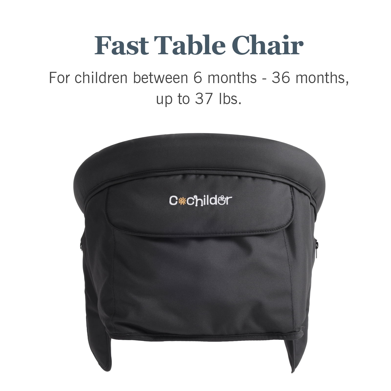 Cochildor Hook on High Chair, Portable/Foldable Clip-On Fast Table Chair for Infants Up To 36 Months, Black