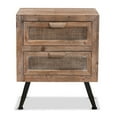 thumbnail image 3 of Baxton Studio Calida Whitewashed Brown Wood and Rattan 2-Drawer End Table, 3 of 6