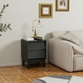 thumbnail image 4 of LiviNest 2 Set Nightstands with Vintage Style - MDF Mid Century Modern Bedside Table with Two Drawers & Bevel Design - Retro Bedroom Furniture for Vintage Style Enthusiasts & Small Accommodations, 4 of 6