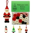 thumbnail image 1 of DIY Christmas Button Ornament Making Set–Fun Holiday Decorations for All Ages, DIY Craft Buttons Kit with Christmas Snowman/Santa/Angel, Gifts for Xmas Tree Hanging Decorations (Santa), 1 of 5