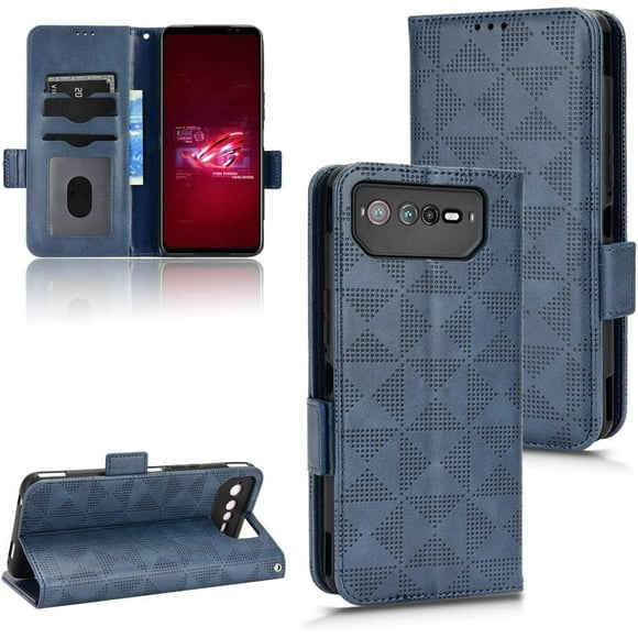 Case for Asus ROG Phone 6 Pro Leather Flip Stand Case Cover,Case for Asus ROG Phone 6 Case Cover Blue