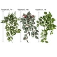 thumbnail image 3 of Wosthever Plantas falsas de pared, plantas artificiales, hojas de flores, hojas colgantes, vid, accesorio de boda, ratán, interior, oficina, Decoración Rojo púrpura, 3 of 6