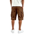 thumbnail image 5 of Men's Plain Cargo Shorts, Elastic Waist Multi-Pocket Pants, Summer Casual Straight Leg Bottoms, 5 of 7
