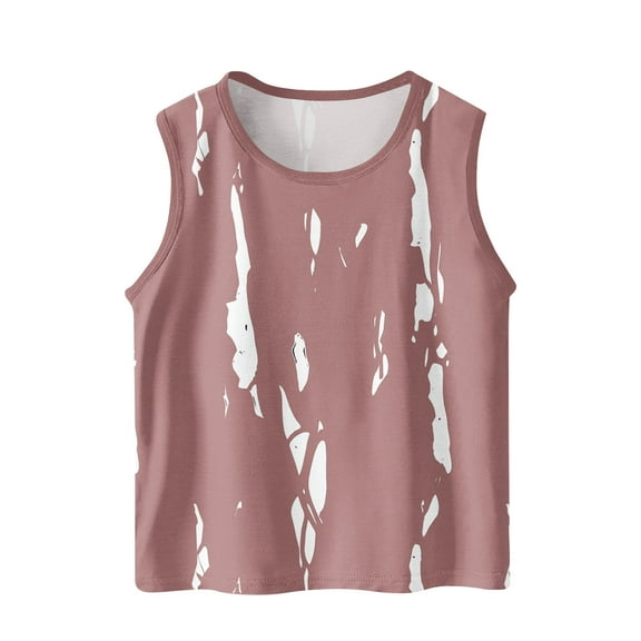 fatyb Beach Tank Tops for Boys Girls Print Sleeveless Graphic Tee Summer Casual Crewneck Shirts for Kids