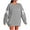 Gray, variant on Bmawag Women Sweatshirt Plus Size Long Sleeve Crew Neck Solid Color Lightweight Pullover Tops Casual Loose Drawstring Sweatshirt Army Green M