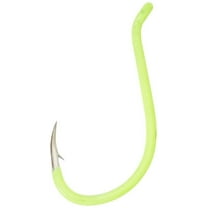 Gamakatsu Octopus Hook, Barbed, Needle Point Ringed Eye, Chartreuse, Size 4, 25