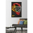 thumbnail image 2 of NHL Chicago Blackhawks - Mask 16 Wall Poster with Wooden Magnetic Frame, 22.375" x 34", 2 of 3