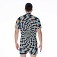 thumbnail image 2 of Psychedelic Illusory Motion Short Sleeve Men'S Rompers, Psychedelic Casual Summer Jumpsuits Outfit, 2 of 4
