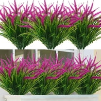 8Pcs Artificial Flowers for Outdoor Plants Faux Plastic Plant Fake Flower UV Resistant Plants(Red Setaria)