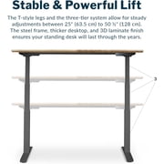 Vari 60” x 30 VariDesk Electric Height Adjustable Standing Desk Computer Table, Reclaimed Wood