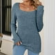 thumbnail image 4 of Pntutb Blusa regular sólida de manga larga con cuello cuadrado sexy de invierno para mujer Pntutb Pntutb-578, 4 of 5