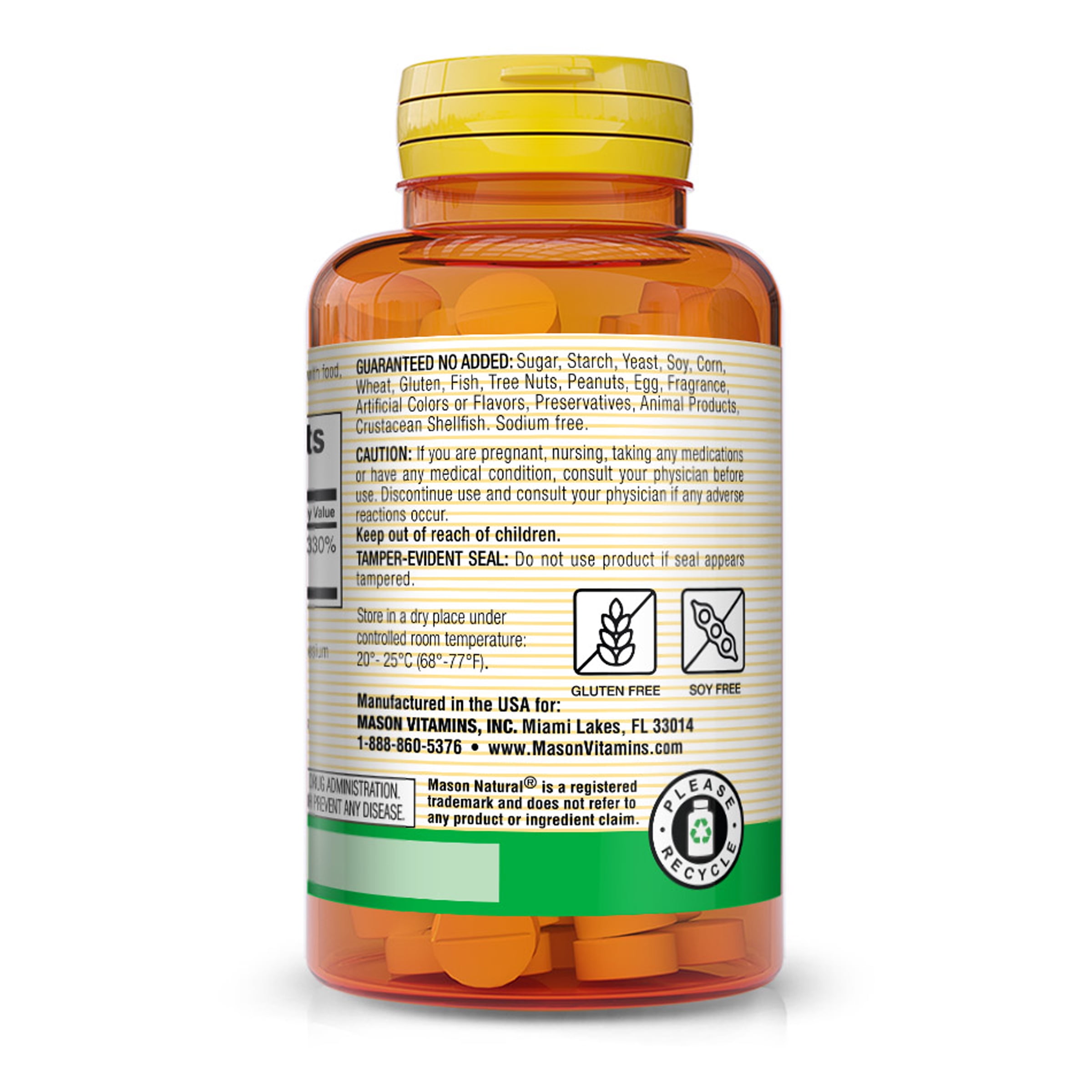 (5 pack) Mason Natural Folic Acid 800 mcg - Helps Nervous System Function, Daily Supplement for Health, Mood and Prenatal Care, For Women of Childbearing Age,100 Tablets