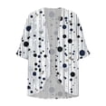thumbnail image 4 of Jsaierl Women's 3/4 Length Sleeve Cardigans Casual Open Front Shirts Retro Print Ladies Blouses Flowy Elegant Tunic Tops S-2XL, 4 of 5
