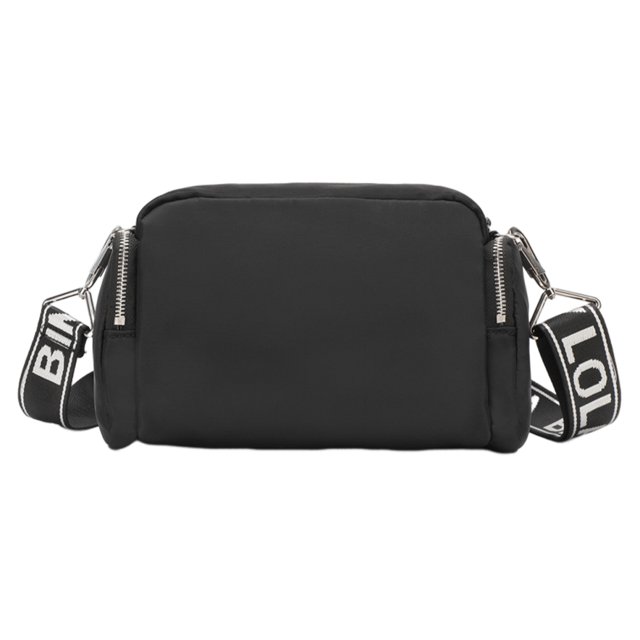 Bolso Hombro para Hombre Y Mujer Bolso Cruzado Gran Capacidad Bolso Informal Con Correa Ancha para El Hombro (negro) (negro Con Texto Blanco)