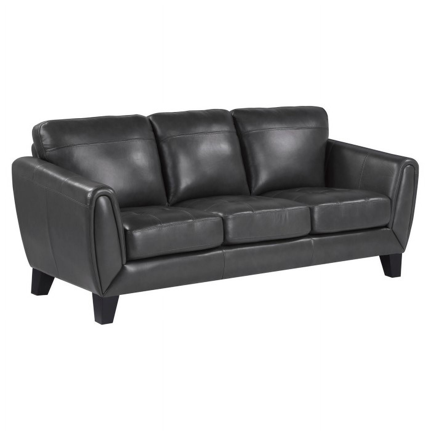 Spivey Collection Classically Cool Dark Gray Leather Sofa