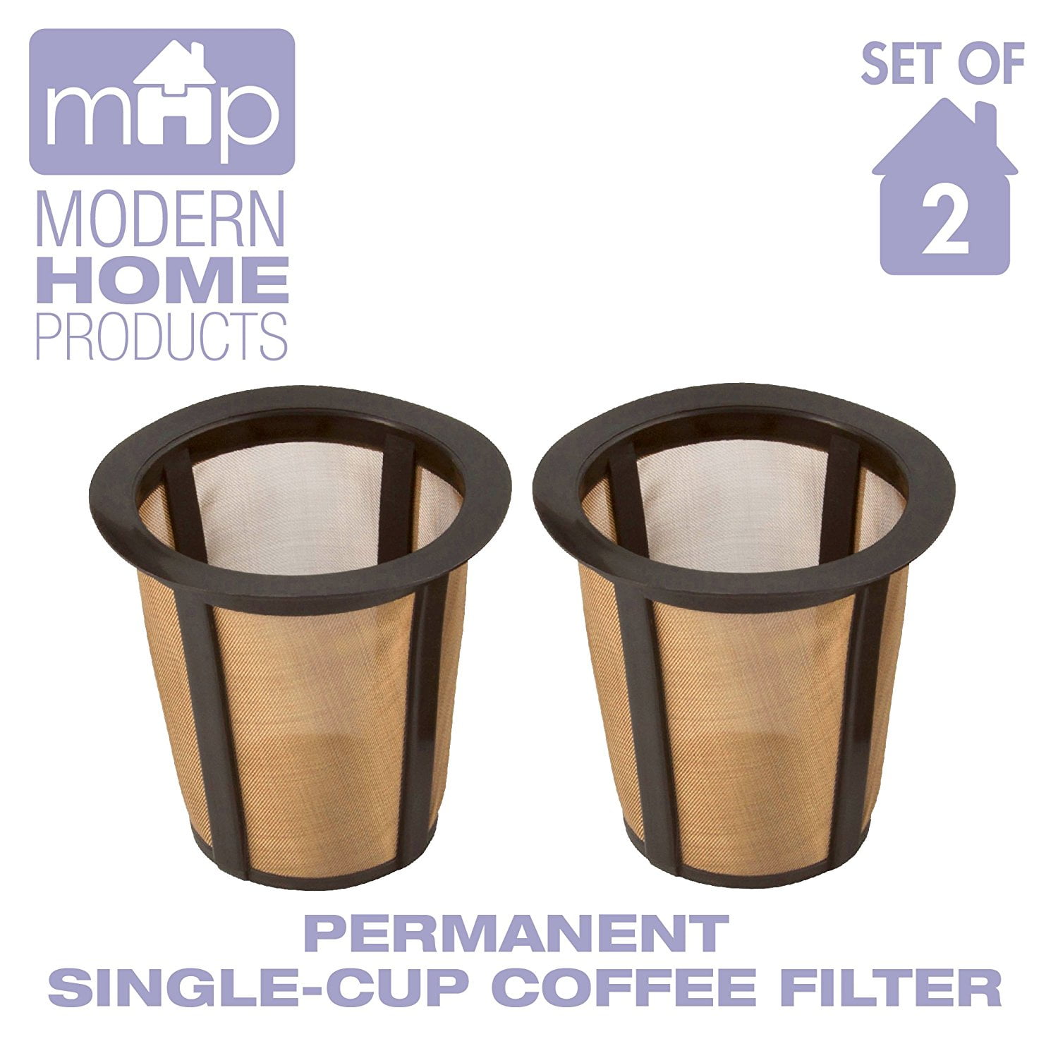 Permanent Universal SingleCup Replacement Coffee Filter, Set of 2