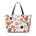 thumbnail image 2 of Daiia Autumn Pumpkins Fall Leaves Beach Travel Bag - Water-Resistant Beach Bag, Lightweight Tote with 7 Pockets for Women and Men - Gym,Pool,Camping,Reusable Grocery Bag, 2 of 7