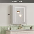thumbnail image 6 of 24" x 30" Medicine Cabinet with LED Mirror for Bathroom, Akaber Aluminum Wall Mounted LED Medicine Cabinet, Defog, Stepless Dimming, 3 Colors, 2 Outlets, 2USB (Single Door), 6 of 7
