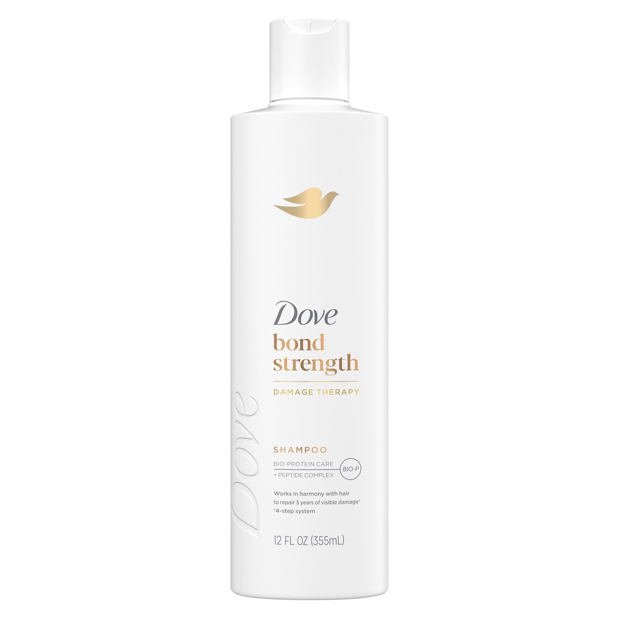 Dove Shampoo for Chemically Damaged Hair Bond Strength with Bio-Protein Care Technology and Peptide Complex, 12 Fl Oz