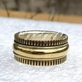 thumbnail image 4 of Plain Gold Plated Band Spinner Ring, 925 Sterling Silver Band Ring, One Spinner Ring, Gold Plated Spinner Ring, Silver Fashion Jewelry, 4 of 6