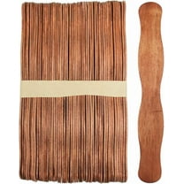 50 Sticks, Brown Color Wavy Craft Sticks for Fan Handles, Craft Supplies, Wedding Fans, DIY Auction Paddles, 8 Inch Jumbo Brown Wood Popsicle Sticks by CraftySticks