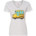 thumbnail image 3 of Inktastic Cute School Bus Women's V-Neck T-Shirt, 3 of 5