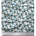 thumbnail image 1 of Soimoi Satin Silk Fabric Leaves & Floral Block Fabric Prints by Yard 42 Inch Wide, 1 of 3