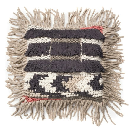 Loloi P0093 Decorative Pillow You ll love cuddling up to this Loloi P0093 Decorative Pillow with its Bohemian textured scheme and thick fringe. Shades of gray and cream offer a soothing touch  and it s made of cotton  wool  jute  and chindi. Loloi Rugs With a forward-thinking design philosophy  innovative textures  and fresh colors  Loloi Rugs sets the standards for the newest industry trends. Founded in 2004 by Amir Loloi  Loloi Rugs has established itself as an industry pioneer and is committed to designing and hand-crafting the world s most original rugs. Since the company s founding  Loloi has brought its vision to an array of home accents  including pillows and throws. Loloi is proud to have earned the trust and respect of dealers and industry leaders worldwide  winning more awards in the last decade than any other rug company.