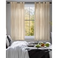 thumbnail image 3 of Orange Brown Sheer Curtains 45 Inch Length 2 Panels Set for Living Room/Bedroom, Modern Abstract Art Ombre Striped Kitchen Curtains Grommet Semi-Sheer Curtains Drapes Window Treatments 42"x45"x2, 3 of 7