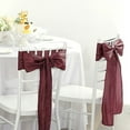thumbnail image 4 of BalsaCircle 5 Burgundy Accordion Crinkle Taffeta Chair Sashes Wedding, 4 of 8