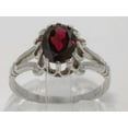 thumbnail image 3 of LBG British Made 9k White Gold ring with Natural Garnet Womens Anniversary Ring - 33 size options - Size 11, 3 of 7