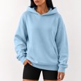 thumbnail image 5 of Womens Oversized Hoodies Sweatshirts Fall Long Sleeve Kangaroo Pocket Drop Shoulder Sweater M, 5 of 6