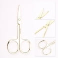 thumbnail image 3 of Unique Bargains 1 Pc Women 2.0A Scissors Eyebrow Trimmer Scissors For Beauty Parlor Stainless Steel Imitation Gold Tone, 3 of 4