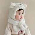 thumbnail image 3 of Cheers.US Plush Novelty Animal Hat Beanie 2 In 1 Lovely Appearance Warm Children Hat Cartoon Bear Ear Plush Girls Scarf Hat for Outdoor, 3 of 8