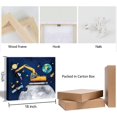 thumbnail image 6 of HFDF Outer Space Room Wall Art, Space Theme Posters Astronaut Construction Canvas Prts Planet Stars Trucks Universe Art Prt For Kids Boys room Playroom Decor-Ready To Hang 14x11inch Framed, 6 of 6