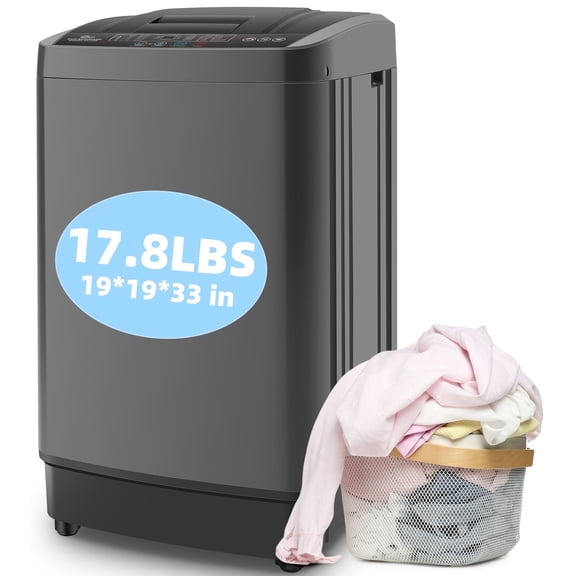 Veeboto 17.8LBS Portable Washing Machine, Fully Automatic Compact Washer, 10 Wash Programs Washer with Drain Pump, Faucet Adapter, Ideal for Apartments, Home, Dorm