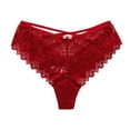 thumbnail image 4 of vigerkar Sexy V-Back Criss Cross Panties Women Floral Lace Underwear Women's Cut Out Lingerie Briefs Red, XL, 4 of 6