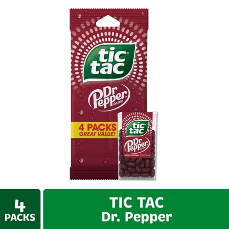 Tic Tac Dr Pepper, Pocket-sized Mints, Dr Pepper Flavored On-the-Go Refreshment, 4 pack, 1 oz Each