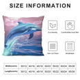thumbnail image 5 of GOSMITH  Blue Ocean Dolphin Print Throw Pillow Cover Square Soft Cushion Cover Throw Pillow Case for Home Decor Living Room Bed Couch Car, 5 of 5