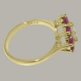 thumbnail image 4 of LBG British Made 14k Yellow Gold Natural Opal & Ruby Womens Promise Ring - 33 size options - Size 10.5, 4 of 6