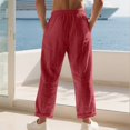 thumbnail image 7 of sususu Mens Sweatpants Tall,Men's Casual Straight Leg Pants Comfortable Stylish Home Beach Wear Soft Lightweight Trousers,Watermelon Red,S, 7 of 7