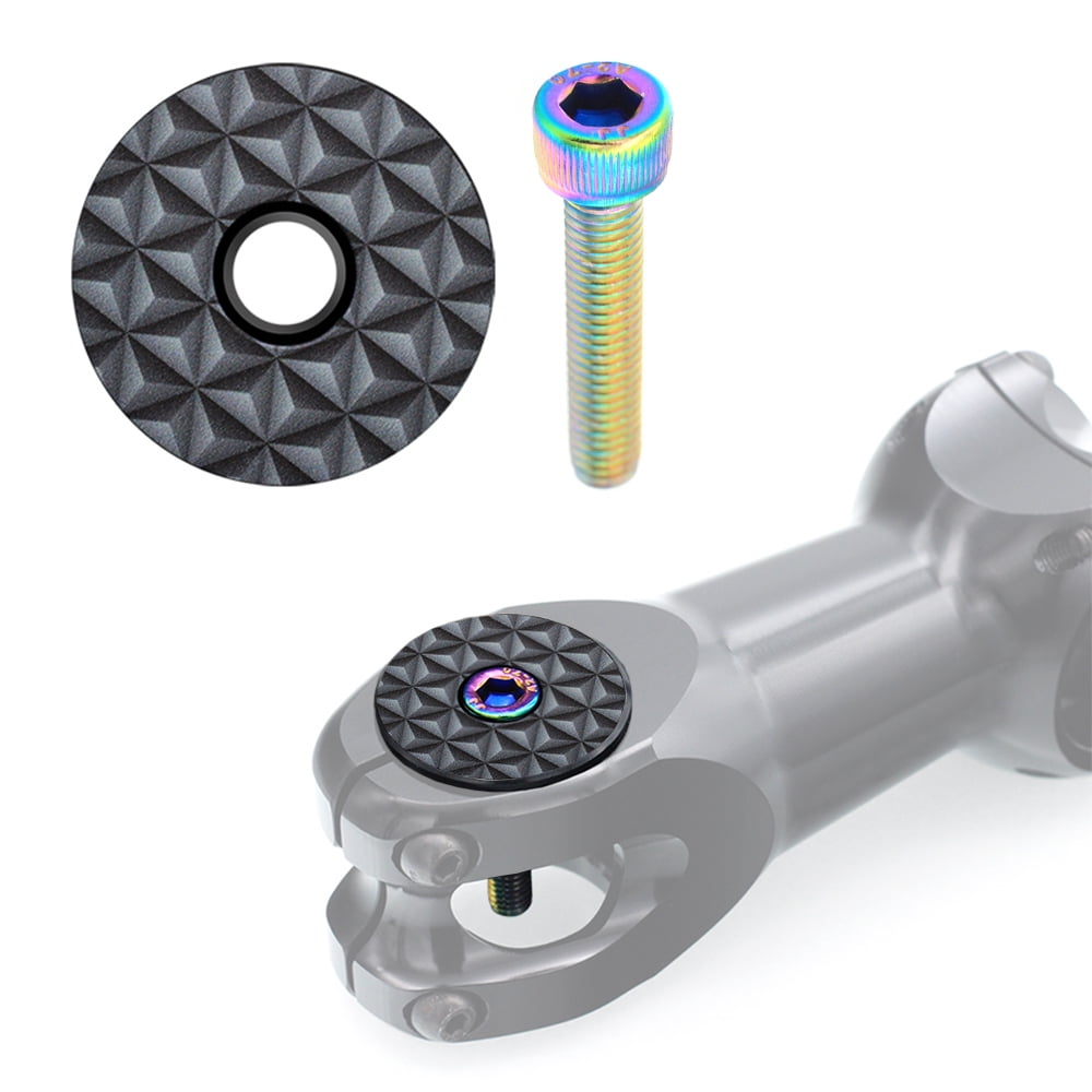 28.6mm Lightweight MTB Road Bike Stem Top Cap Bicycle Headset Cover with Stainless Steel Bolt